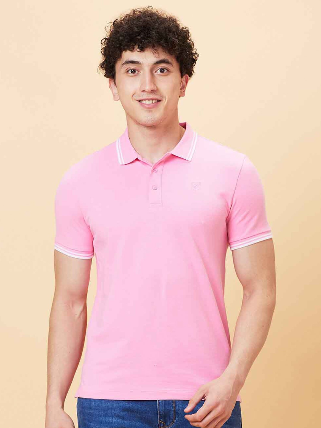 

Being Human Regular Fit Polo Collar T-shirt, Pink
