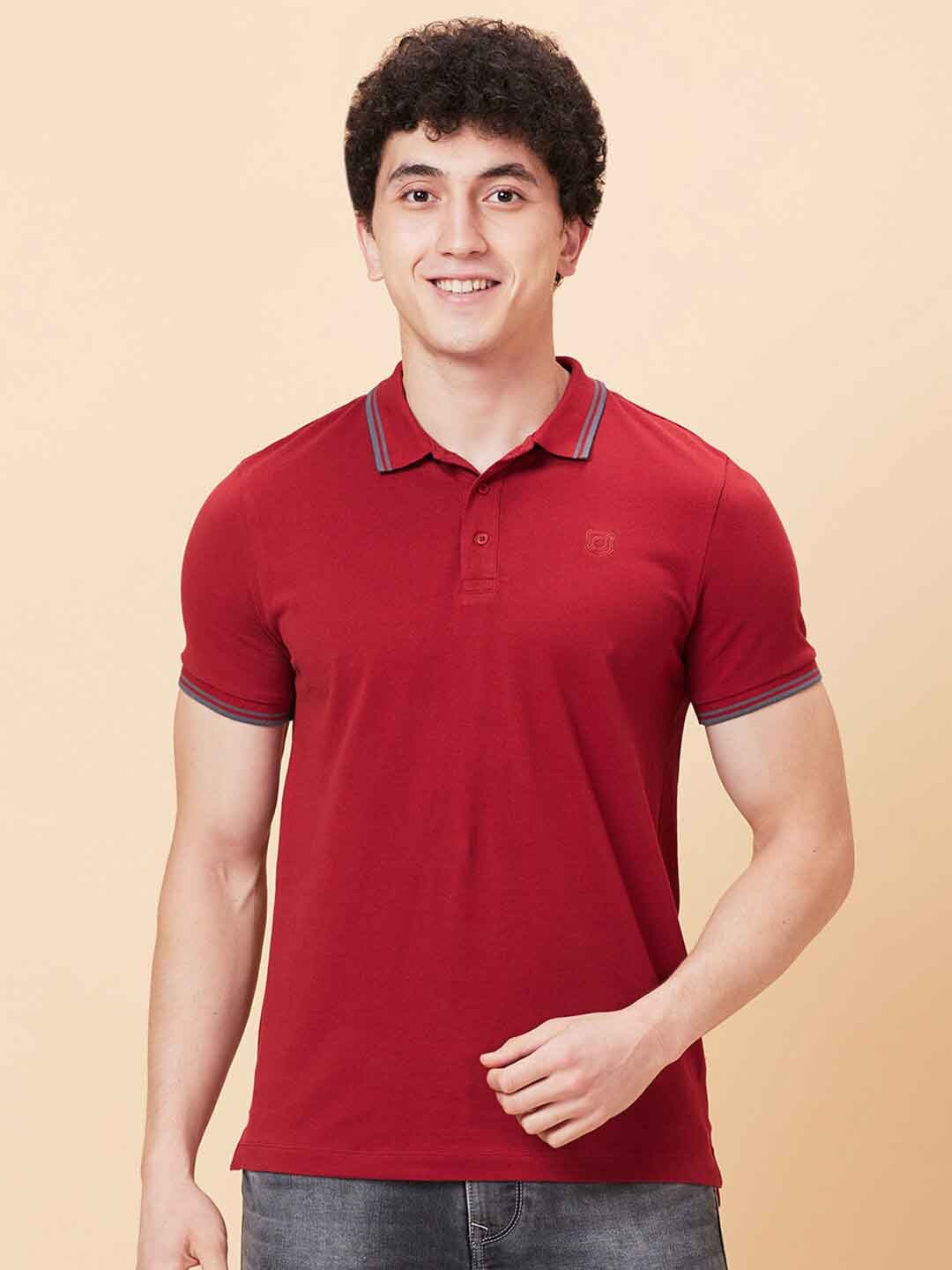 

Being Human Polo Collar Short Sleeves T-shirt, Red