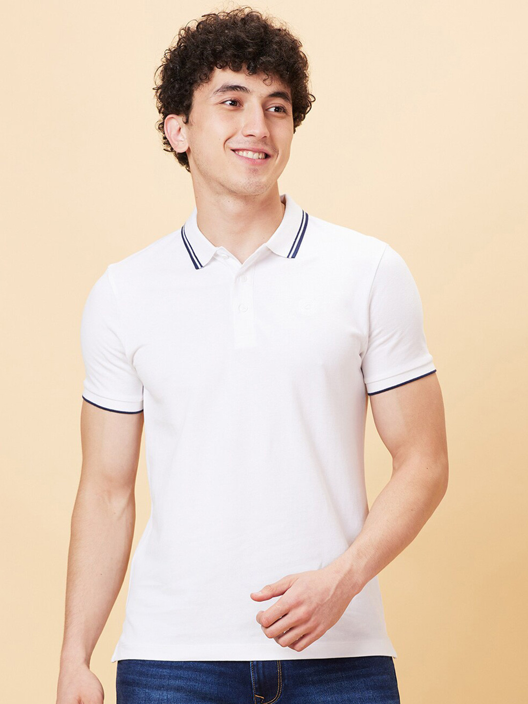 

Being Human Polo Collar Short Sleeves Cotton T-shirt, White