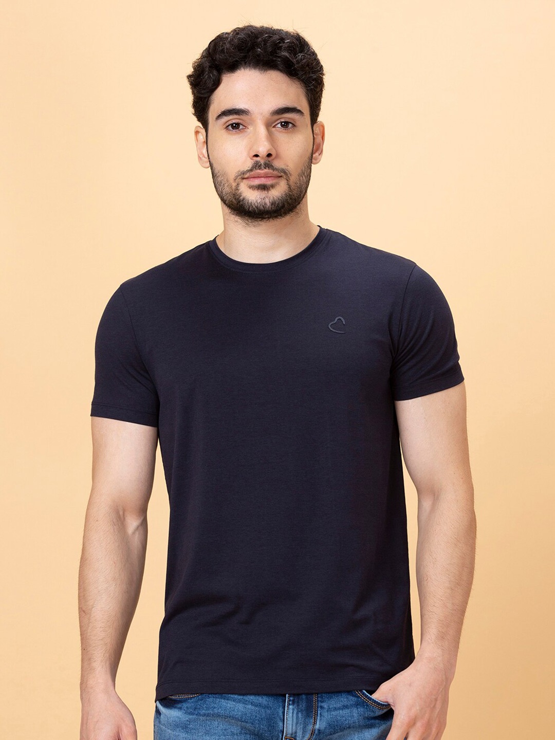 

Being Human Round Neck Casual T-shirt, Blue