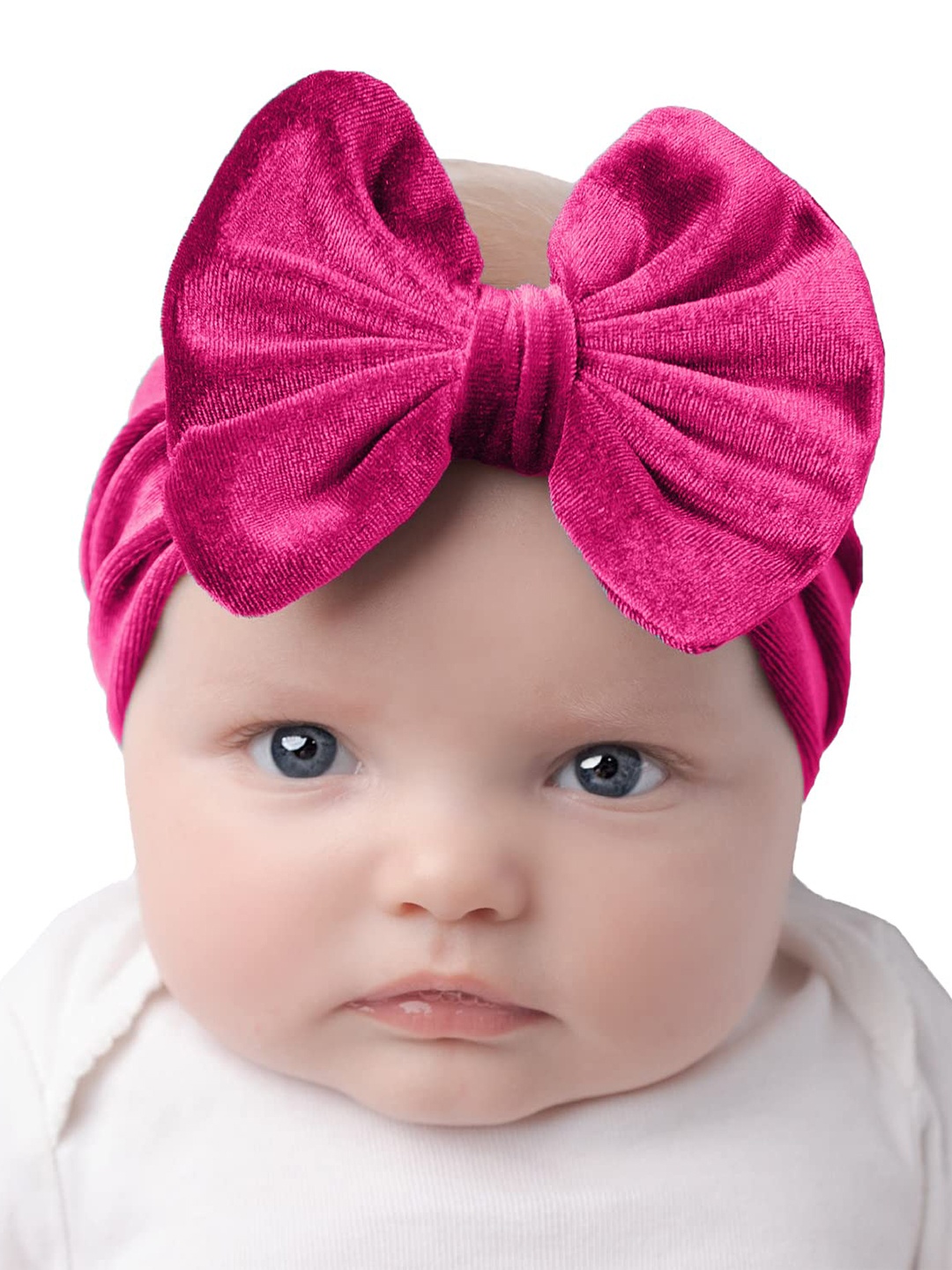 

SYGA Girls Soft Bow Velvet Strechable Hairband, Pink