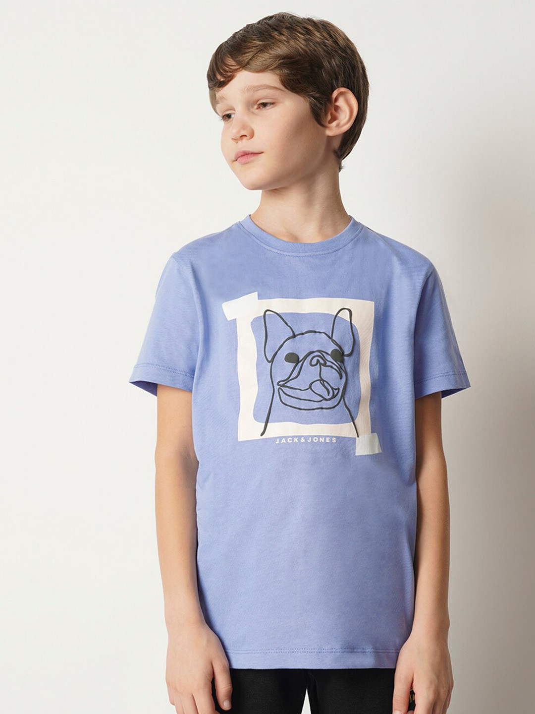 

Jack & Jones Junior Boys Graphic Printed Pure Cotton T-shirt, Lavender