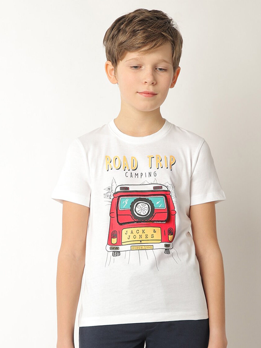 

Jack & Jones Junior Boys Graphic Printed Pure Cotton T-shirt, White