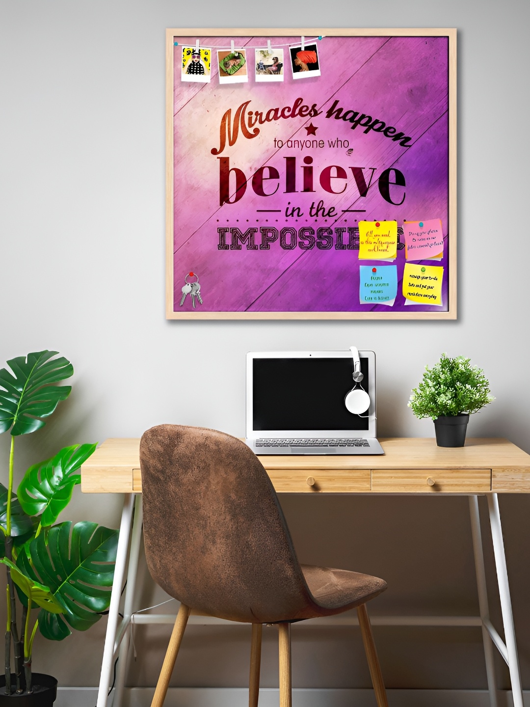 ArtzFolio Typographic Art D3 Camel Brown Wooden Bulletin Board