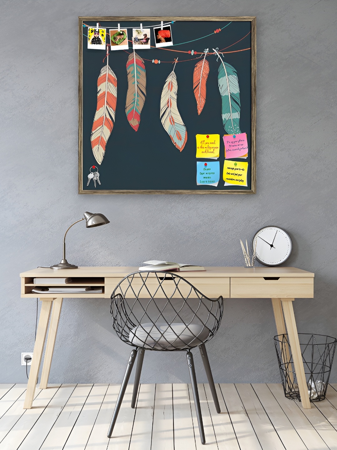 

ArtzFolio Brown & Green Printed Wooden Bulletin Board Wall Decor