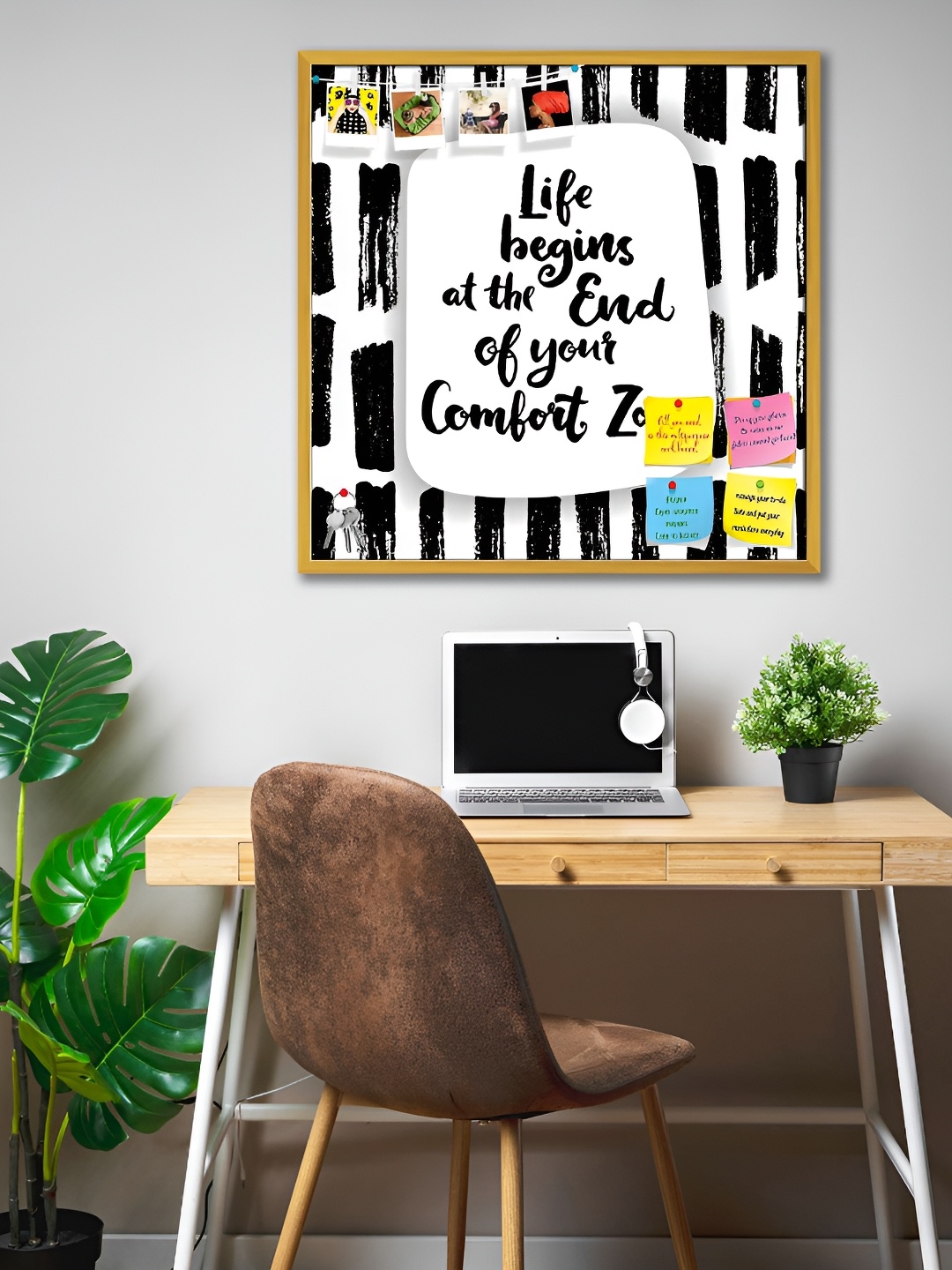 

ArtzFolio Gold Toned & White Typography Art Bulletin Board