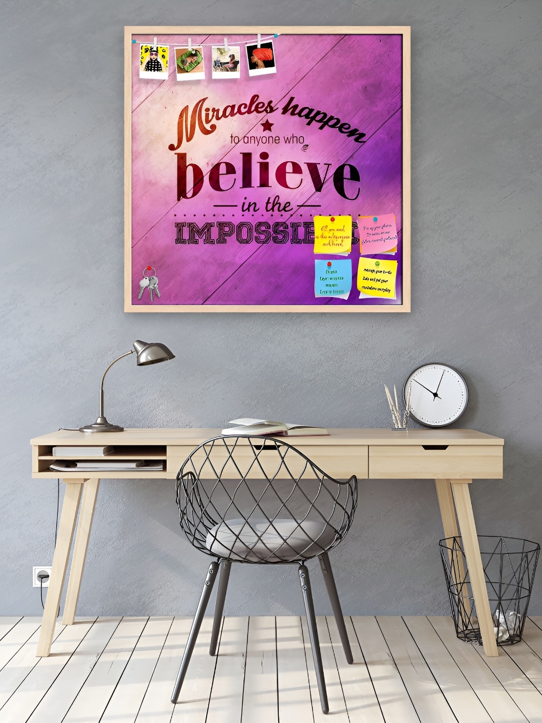 

ArtzFolio Purple & Brown Typography Printed Wooden Bulletin Board