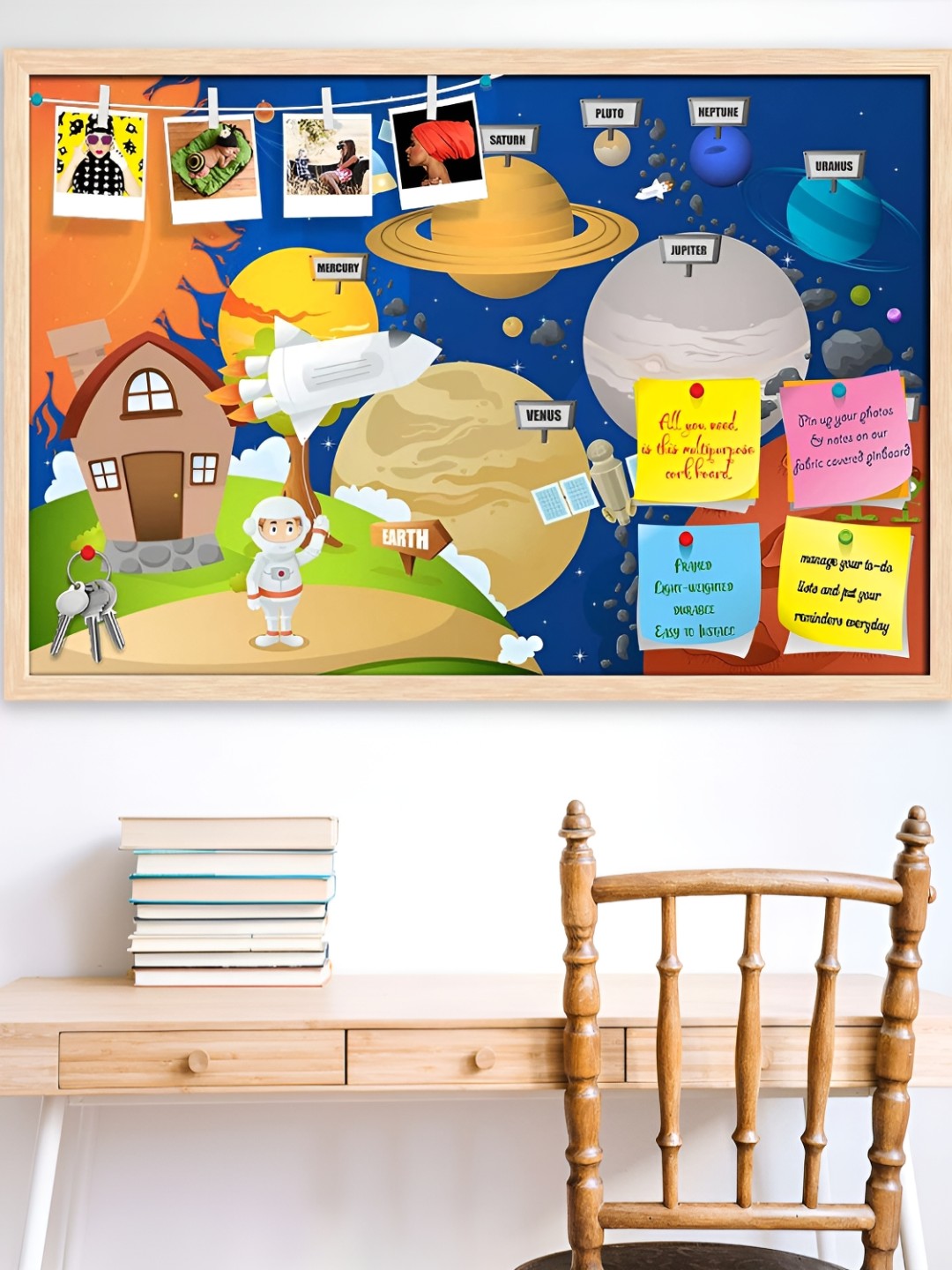

ArtzFolio Camel Brown Astronaut & Planet System Printed Wooden Bulletin Board