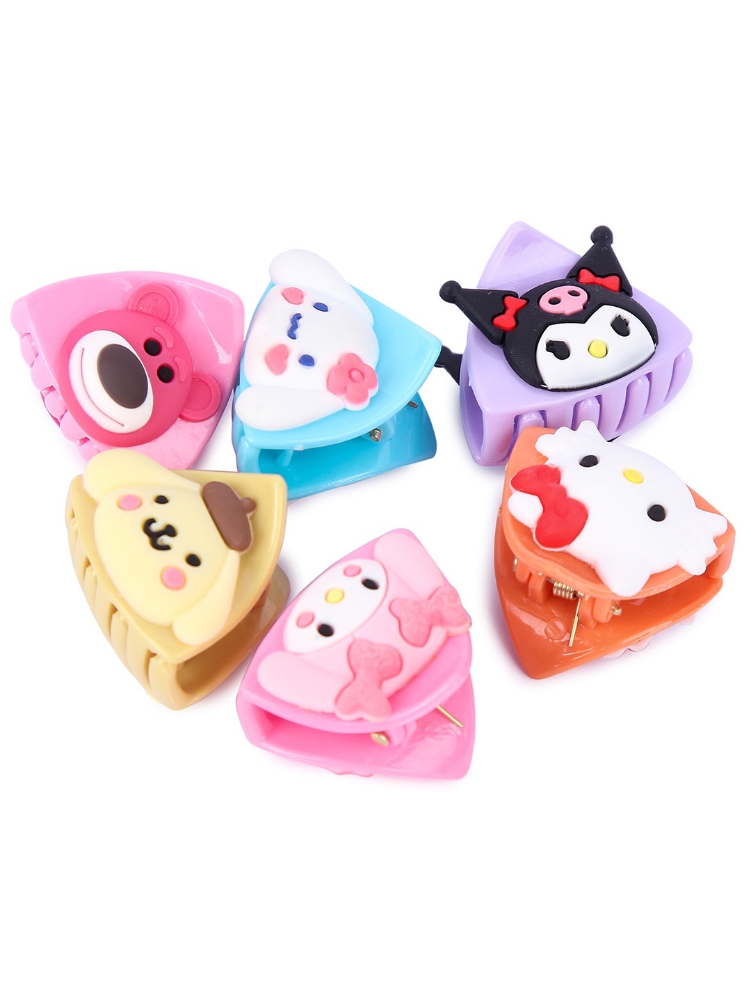 

NEOBABY Girls Set of 5 Cartoon Claw Clips, Pink