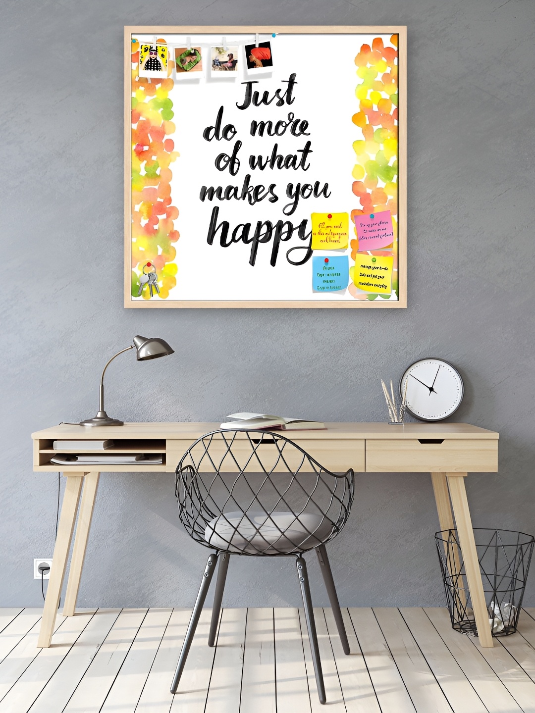 

ArtzFolio Brown & White Printed Wooden Bulletin Board Wall Decor