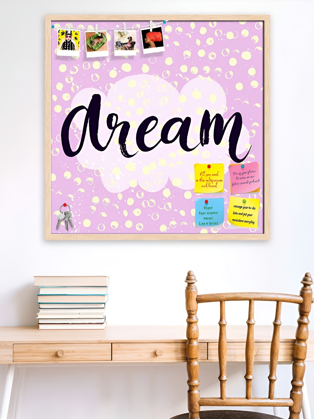 ArtzFolio Camel Brown Dream Printed Wooden Bulletin Board With Sticky