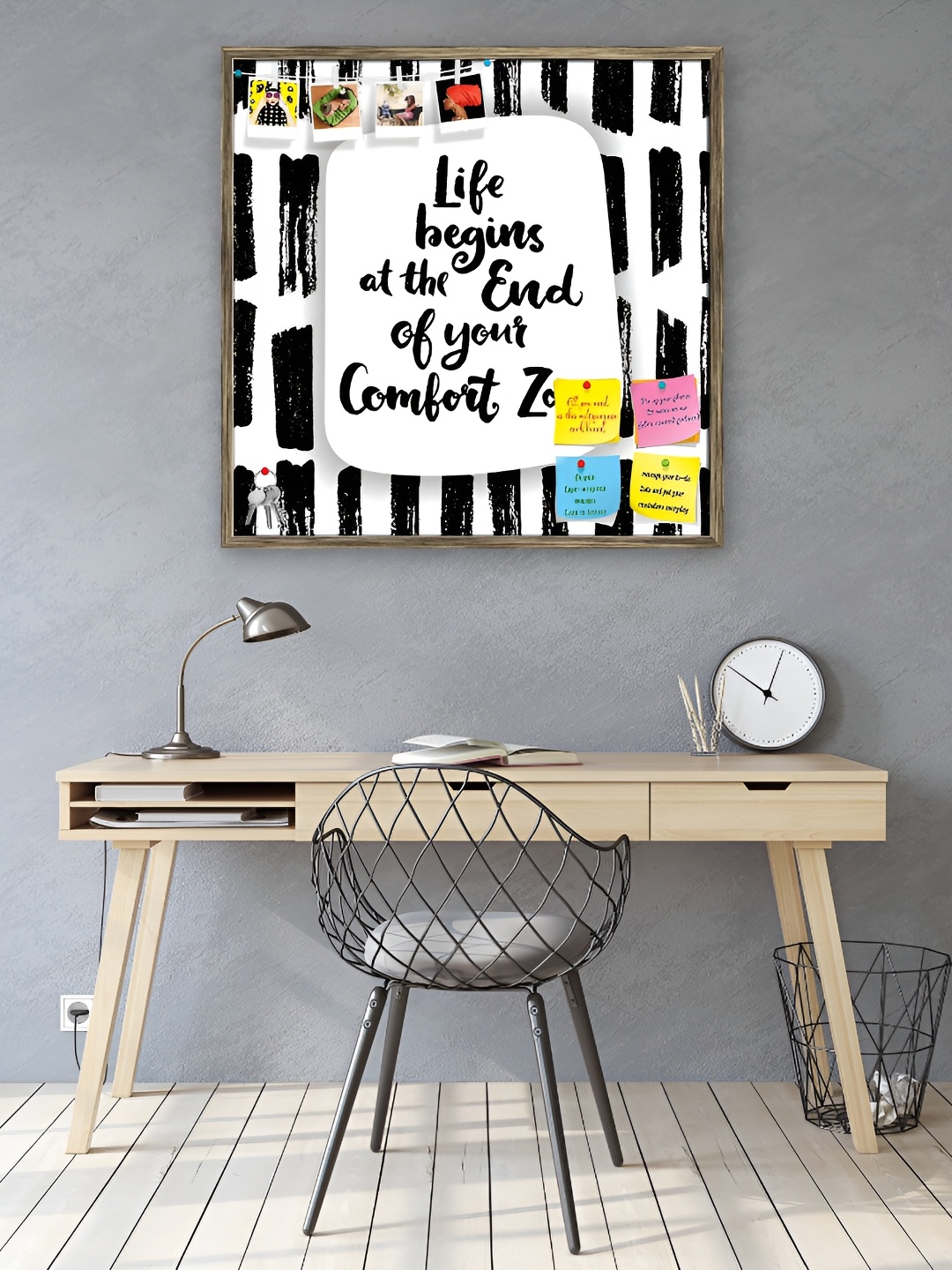 

ArtzFolio Brown & Black Printed Wooden Bulletin Board Wall Decor
