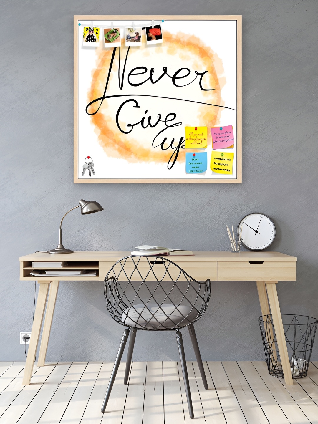 

ArtzFolio White Never Give Up Printed Printed Wooden Wall Hanging Decor