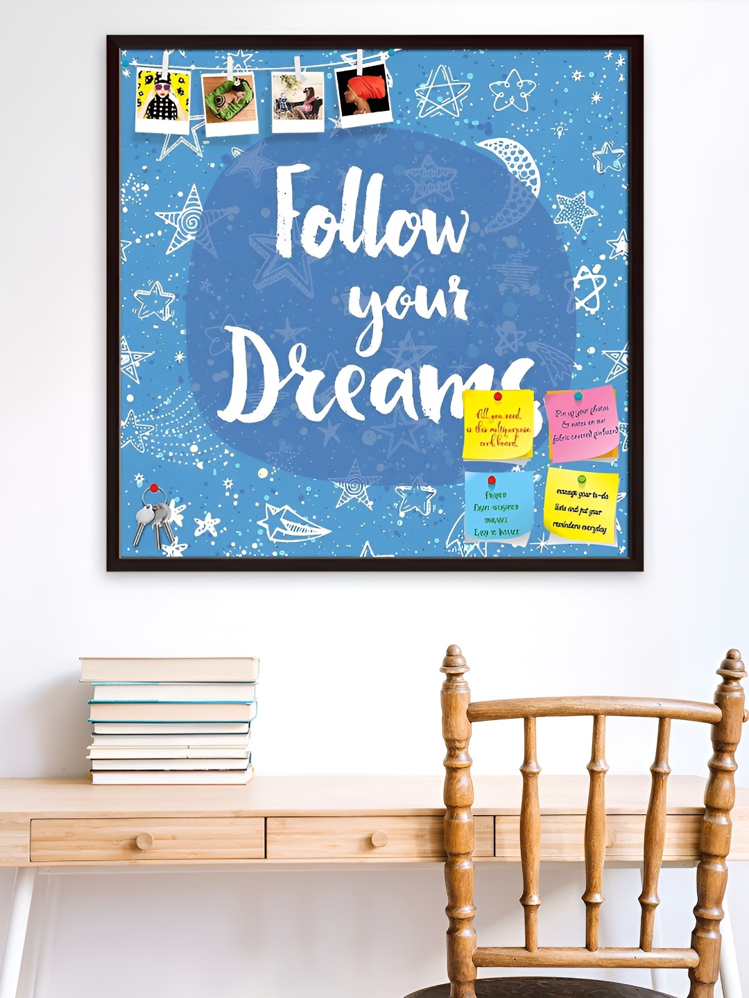 

ArtzFolio Blue & White Typography Printed Wooden Bulletin Board