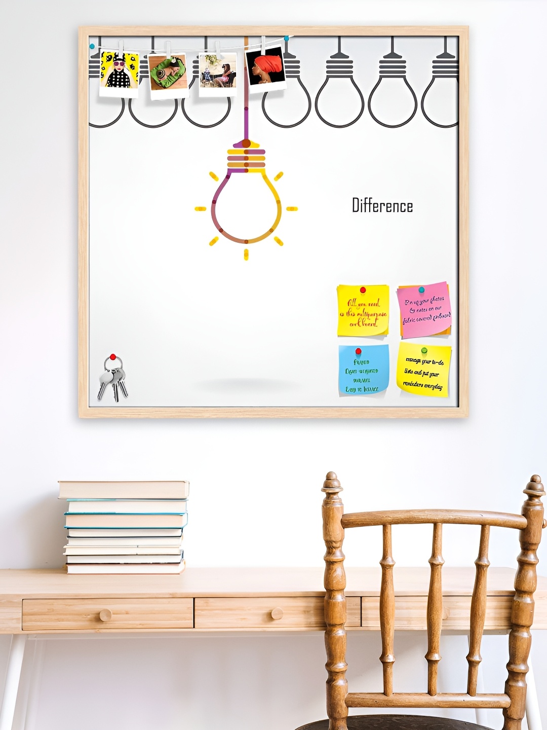 

ArtzFolio Brown & White Printed Wooden Bulletin Board