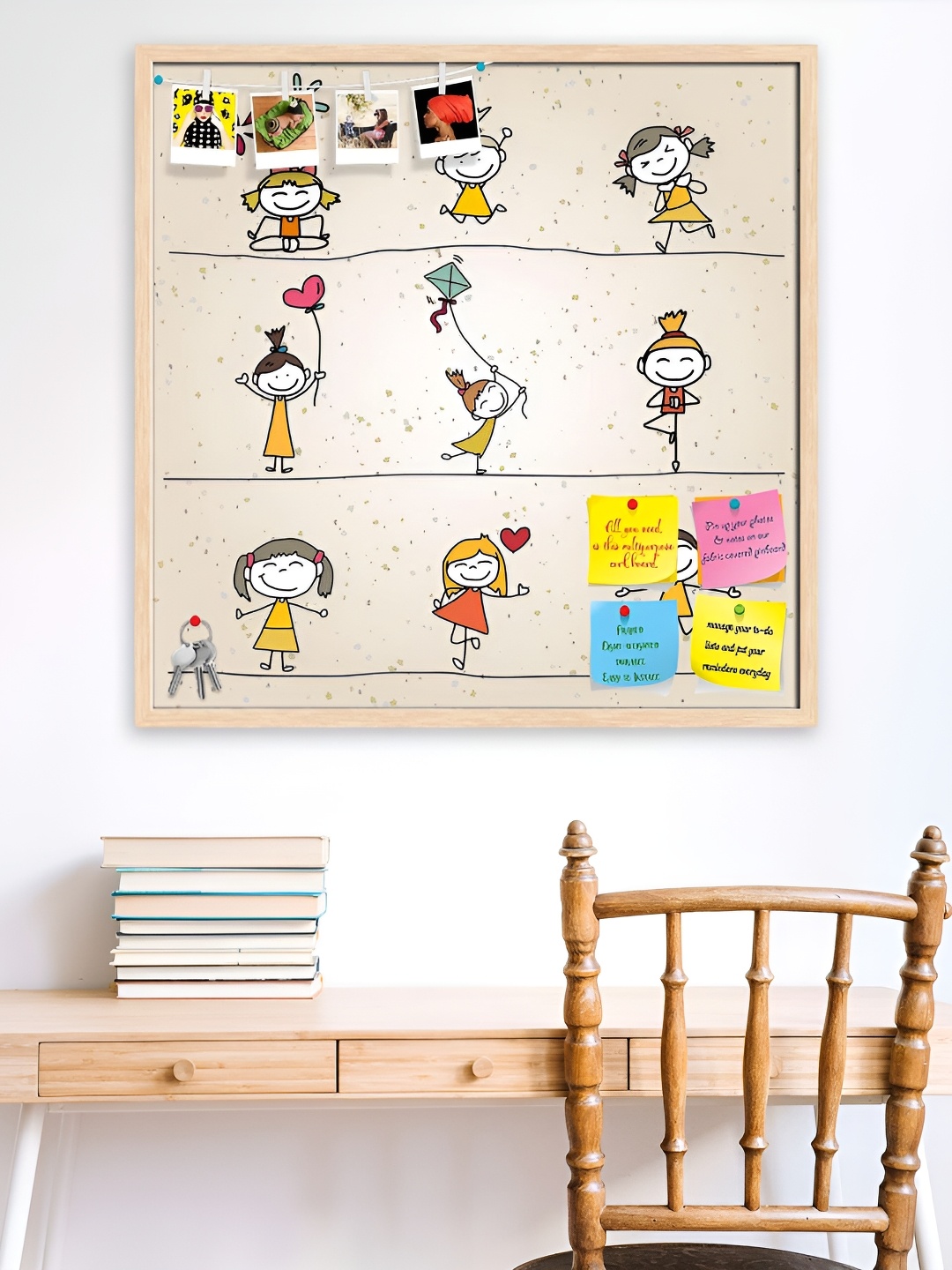 

ArtzFolio Camel Brown & Beige Printed Wooden Bulletin Board