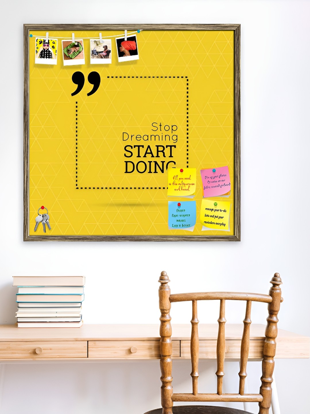 

ArtzFolio Brown Stop Dreaming Start Doing D2 Printed Wooden Bulletin Board & Sticky Notes