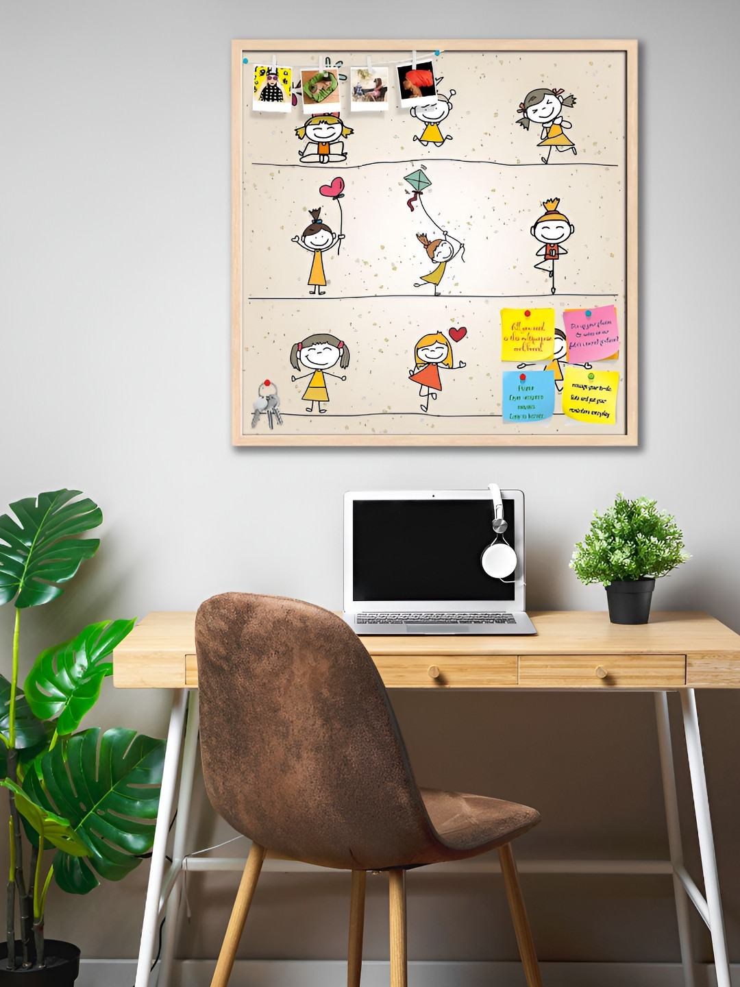 

ArtzFolio Camel Brown & Yellow Happy Kids Cartoon Printed Wooden Bulletin Board