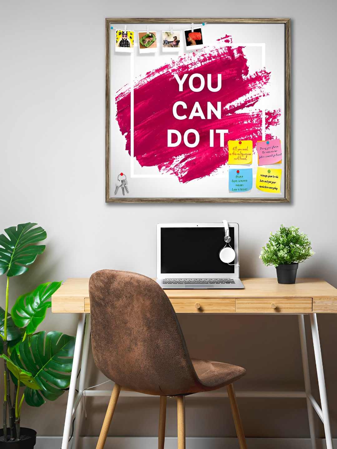 

ArtzFolio Antique Gold You Can Do It Printed Wooden Bulletin Board With Sticky Notes
