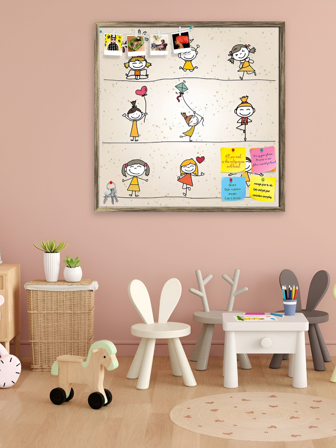 

ArtzFolio Brown & Yellow Printed Wooden Bulletin Board Wall Decor