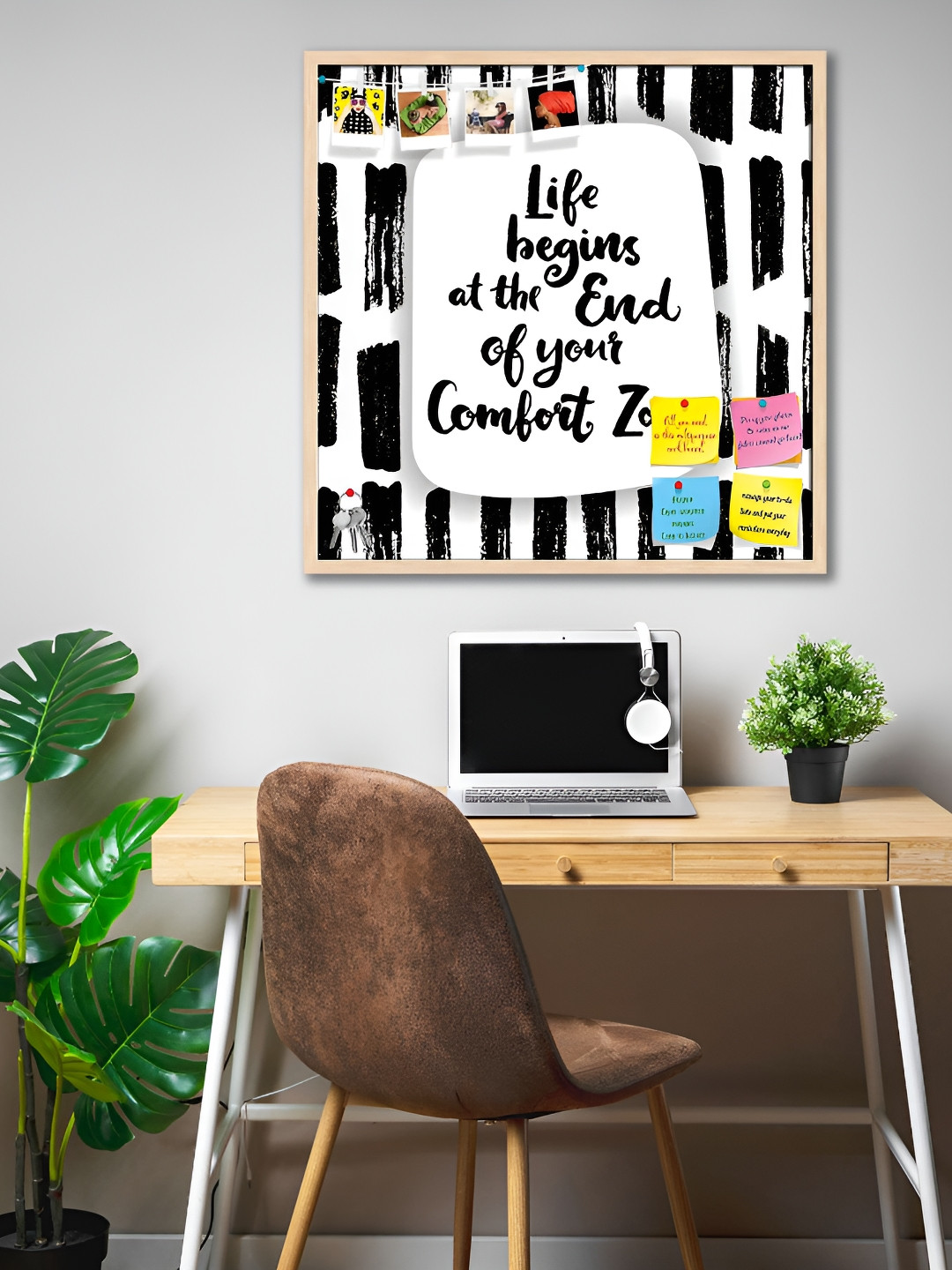 

ArtzFolio White Life Begins At The End Of Your Comfort Zone Printed Wooden Bulletin Board