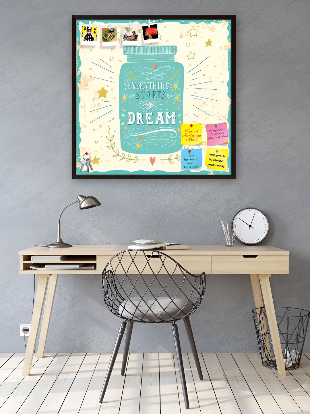 

ArtzFolio Brown & Green Printed Wooden Bulletin Board Wall Decor