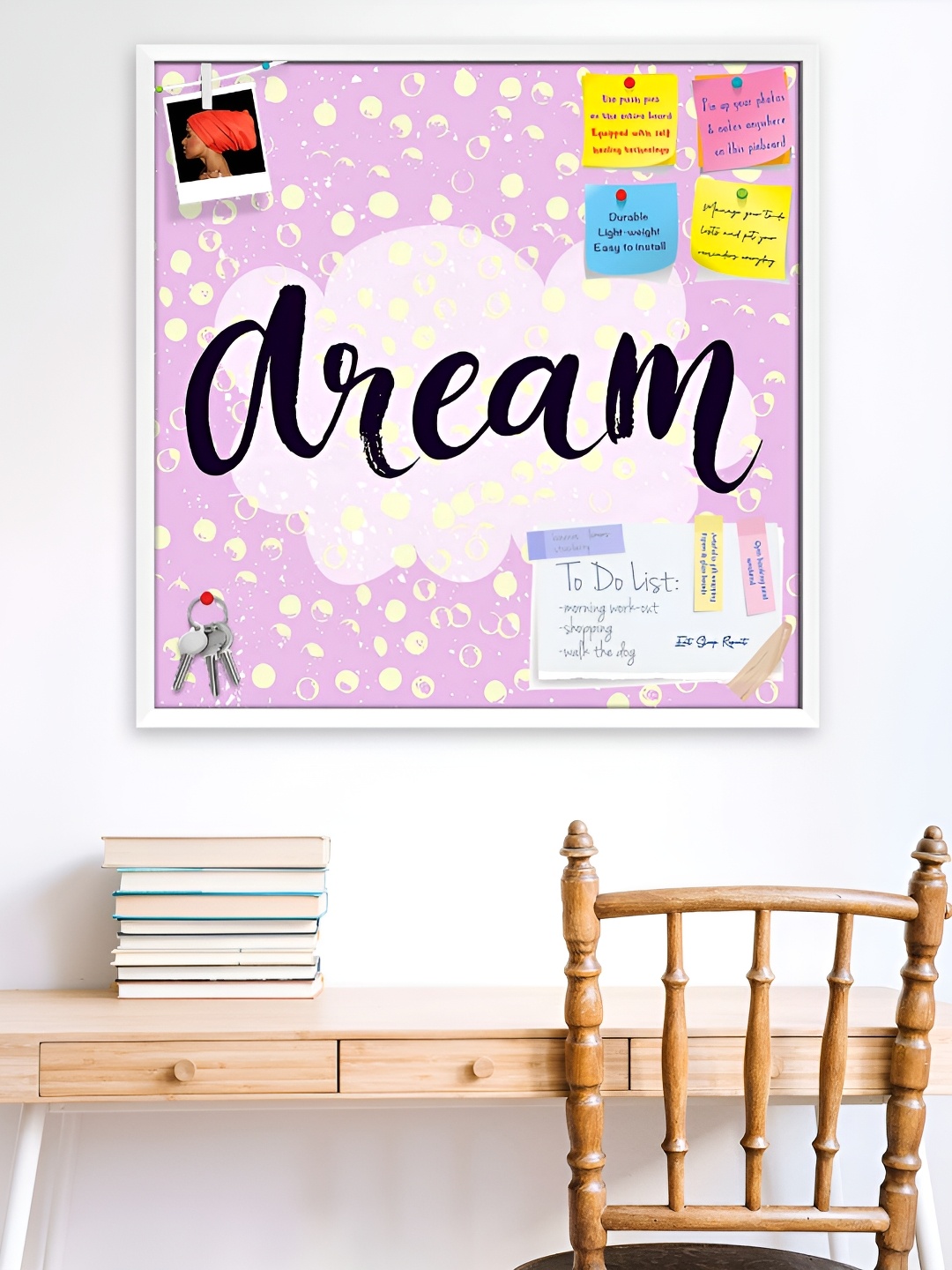

ArtzFolio Purple & White Dream Printed Wooden Bulletin Board Wall Hangings Decor