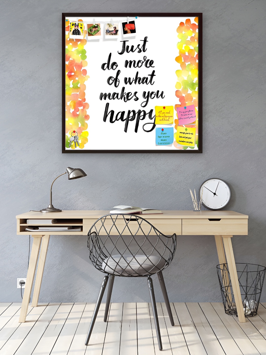

ArtzFolio Brown Wooden Bulletin Board with Sticky Notes Push Pins & Wall Nails