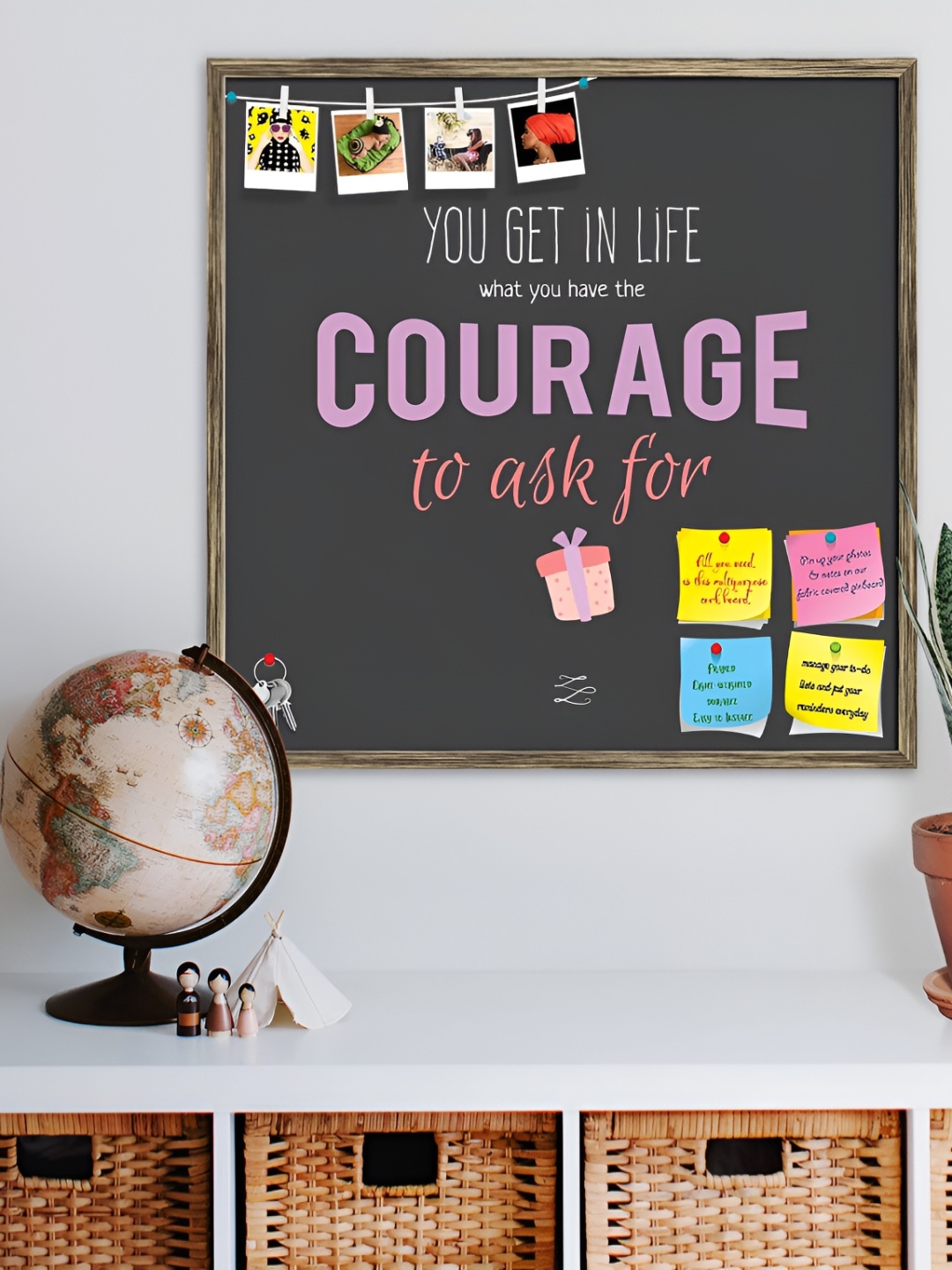 

ArtzFolio Copper- Coloured Printed Wooden Bulletin Board With Sticky Notes