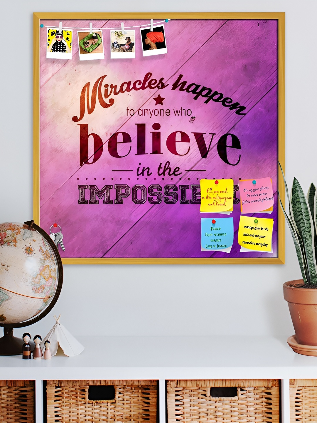 

ArtzFolio Brown Typographic Art D3 Printed Wooden Bulletin Board With Sticky Notes