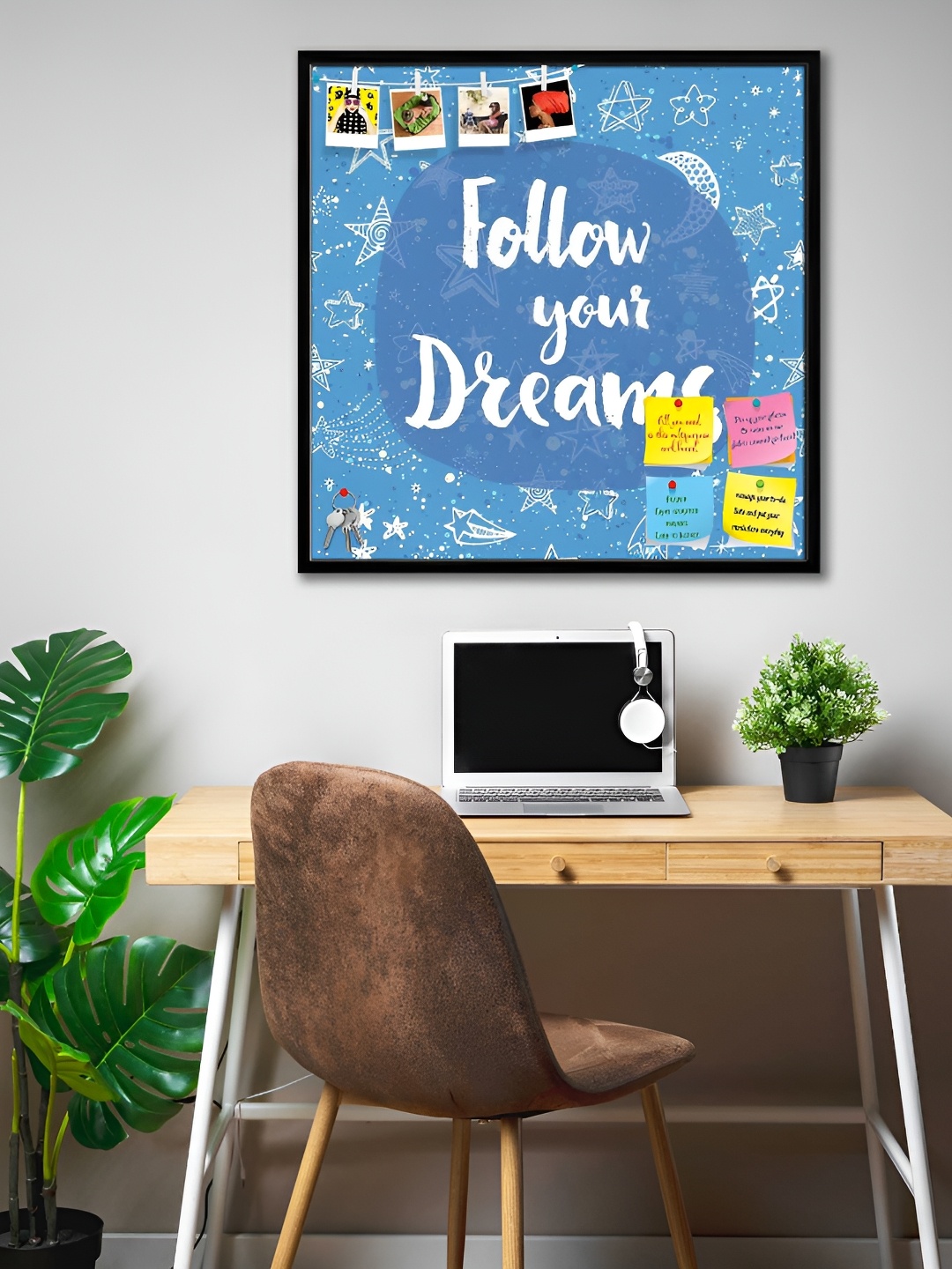 ArtzFolio Blue & Black Motivational Quote Printed Wooden Bulletin Board