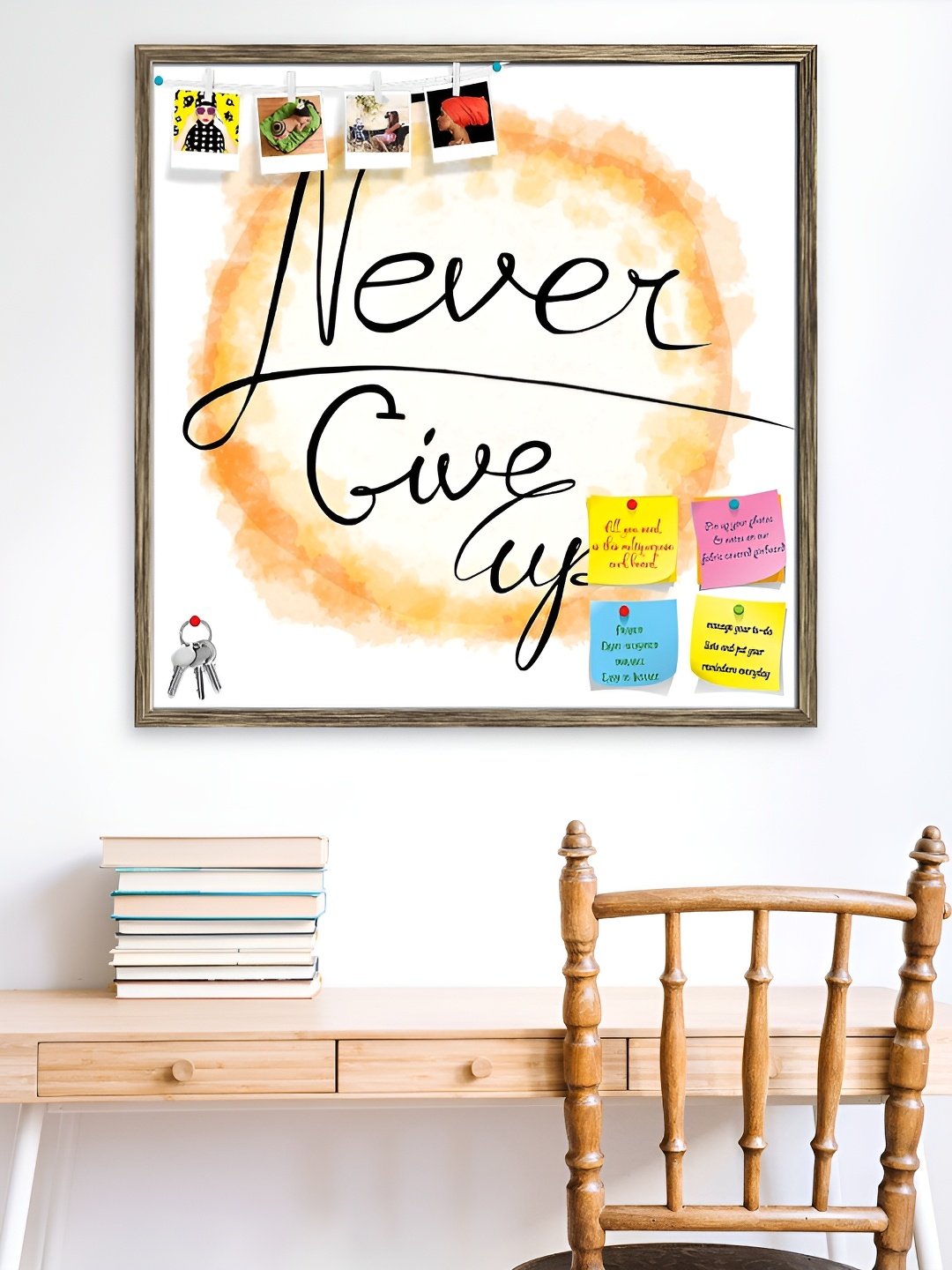 

ArtzFolio Copper Never Give Up D1 Printed Wooden Bulletin Board With Sticky Notes