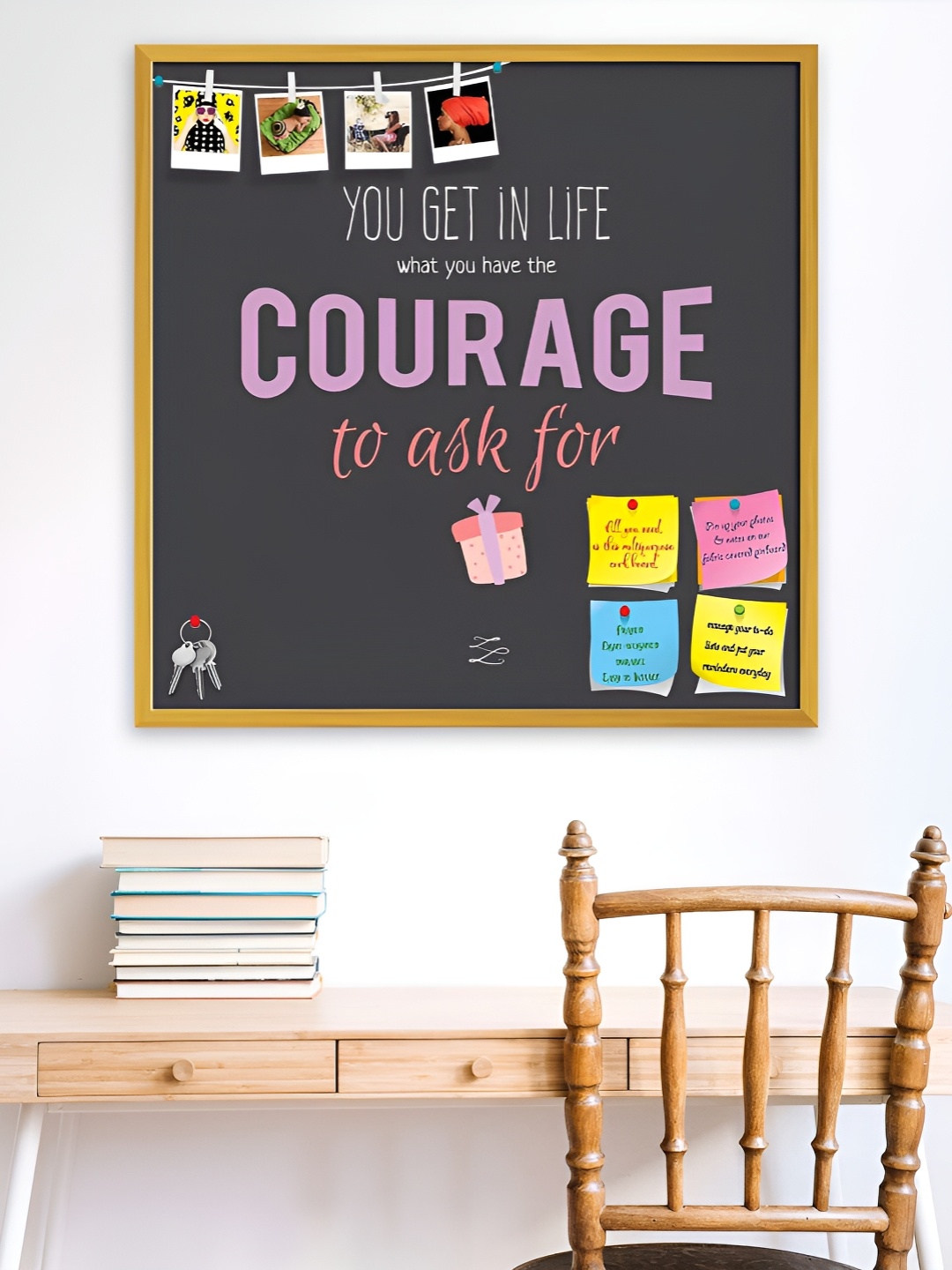 

ArtzFolio Purple & Black Motivational Quote Printed Wooden Bulletin Board, Beige