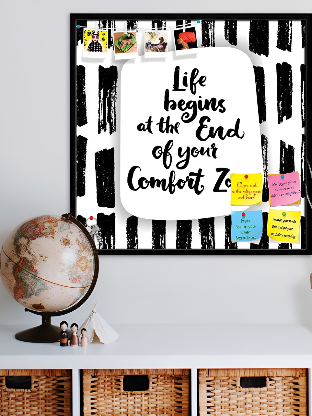 

ArtzFolio Black Typography Printed Wooden Bulletin Board