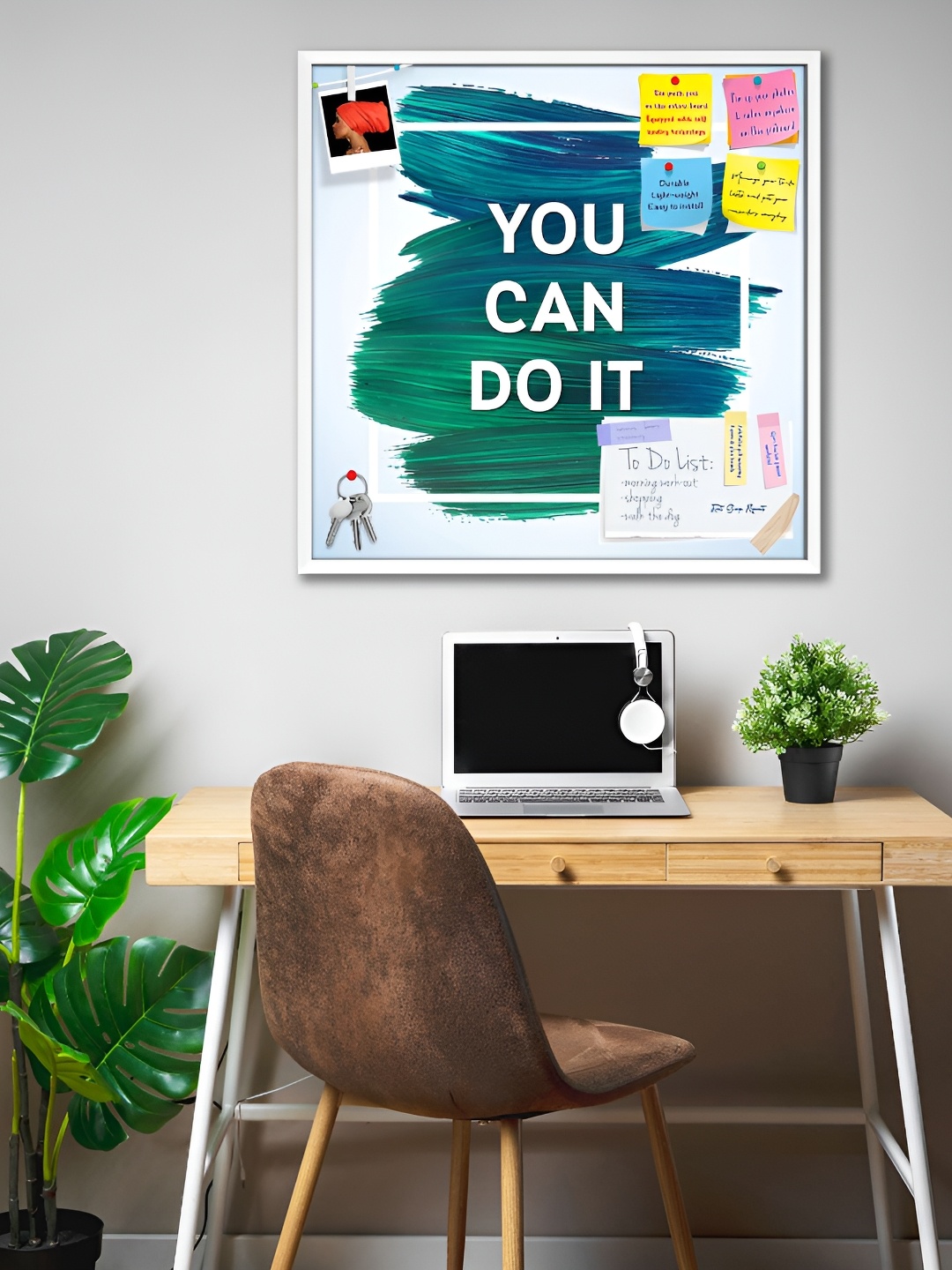 ArtzFolio White You Can Do It D2 Printed Wooden Bulletin Board With Sticky