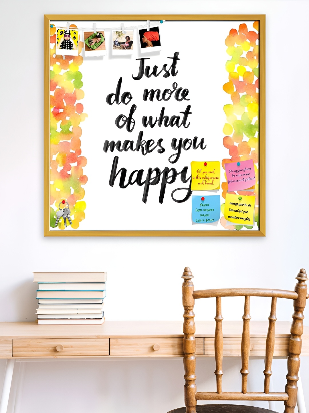 

ArtzFolio Brown & White Printed Wooden Bulletin Board Wall Decor