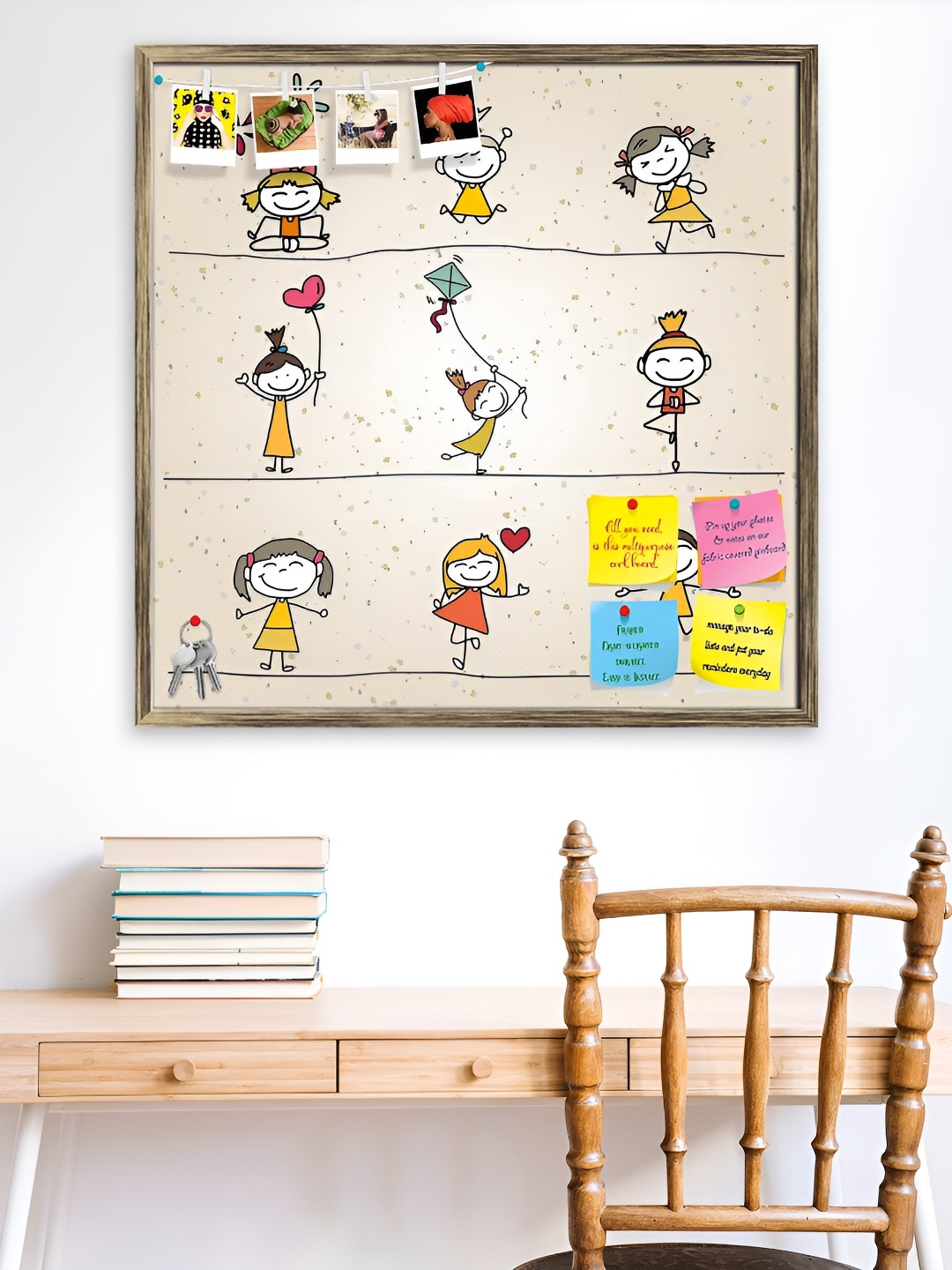 

ArtzFolio Brown & Yellow Printed Wooden Bulletin Board Wall Decor