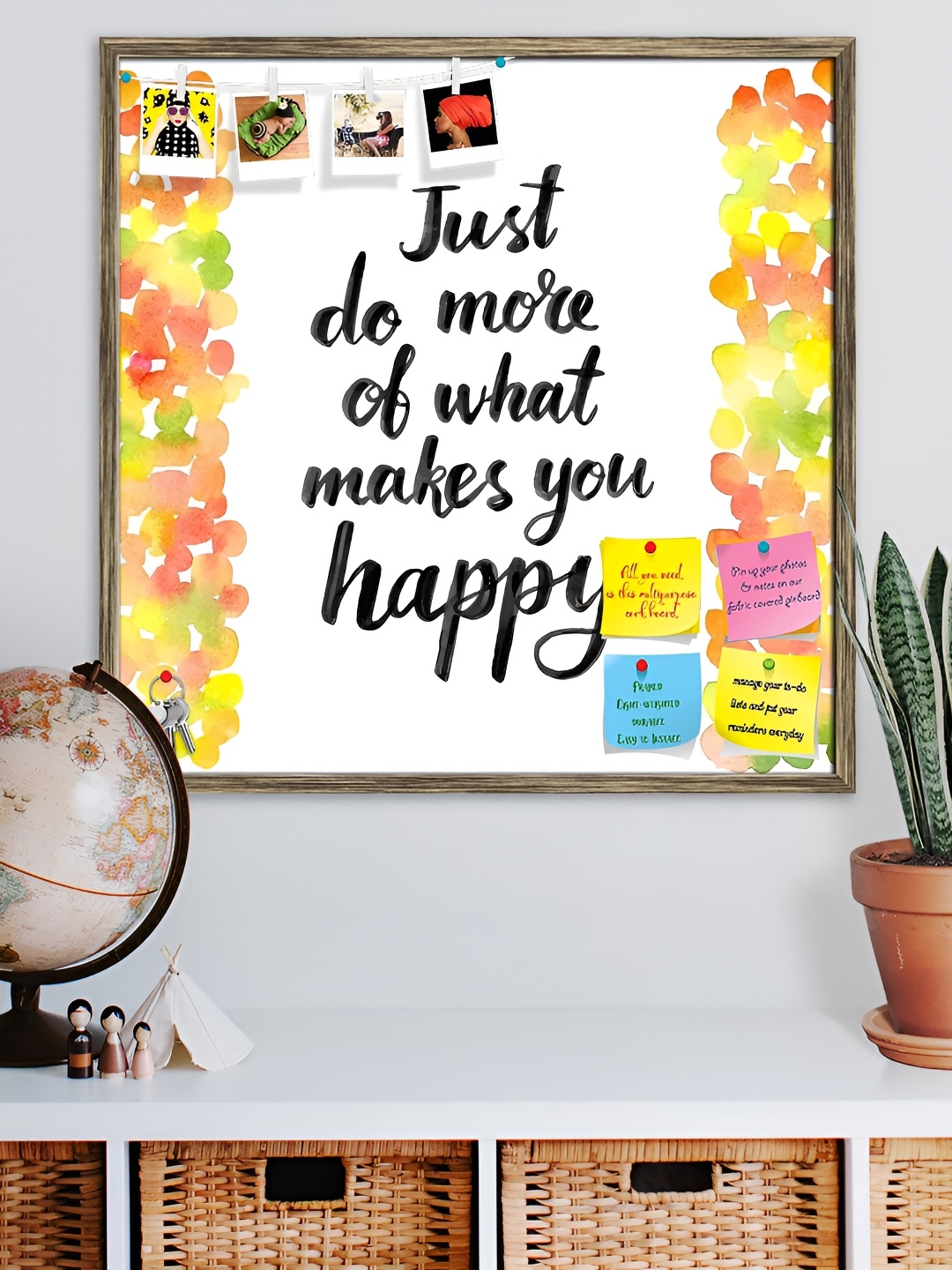 

ArtzFolio Brown & White Wooden Bulletin Board With Sticky Note Wall Hangings Decor