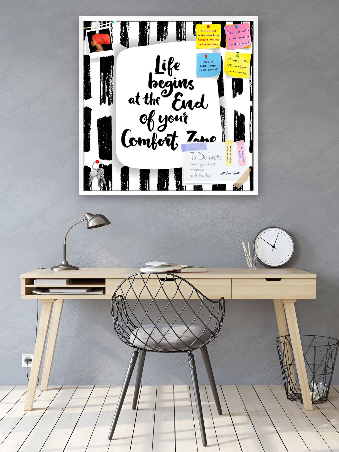 

ArtzFolio White & Black Typography Printed Wooden Bulletin Board