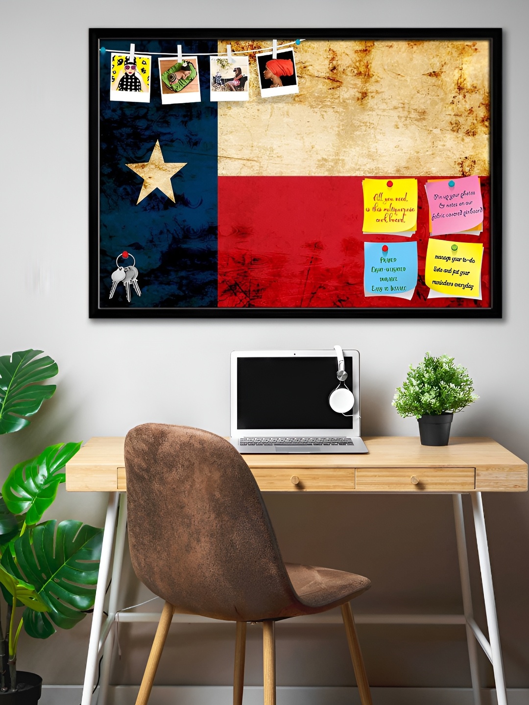 

ArtzFolio Black & Red Printed Wood Bulletin Board Wall Decor