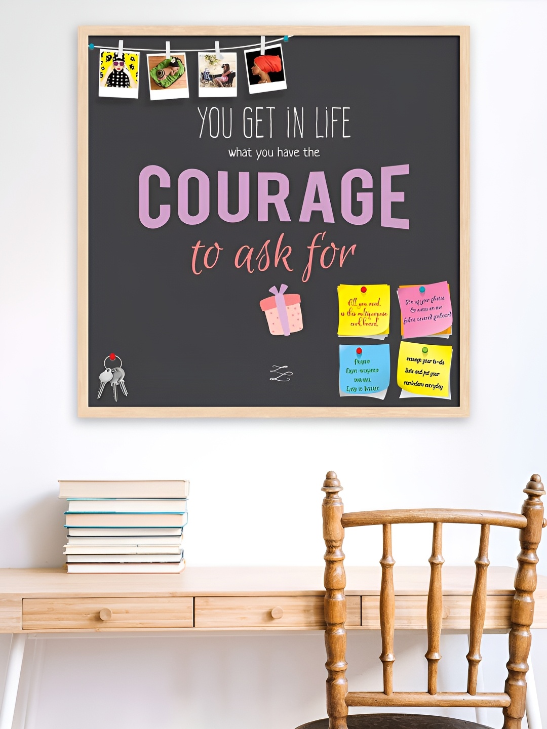 

ArtzFolio Brown & Black Printed Wood Bulletin Board Wall Decor