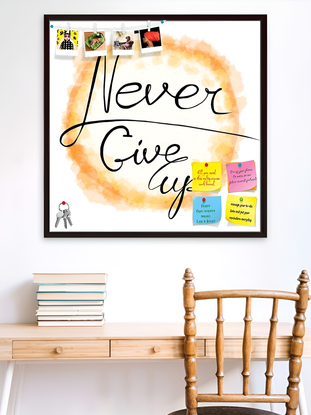 

ArtzFolio White & Yellow Never Give Up Printed Wooden Wall Hanging Decor