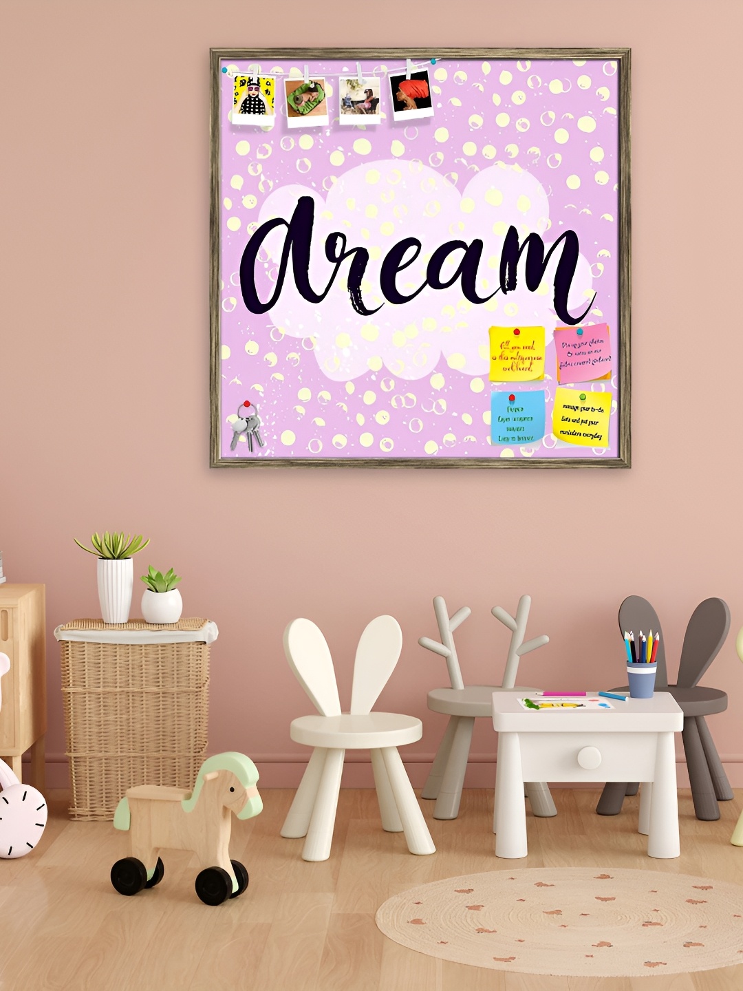 

ArtzFolio Purple & White Typography Printed Wooden Bulletin Board With Sticky Notes