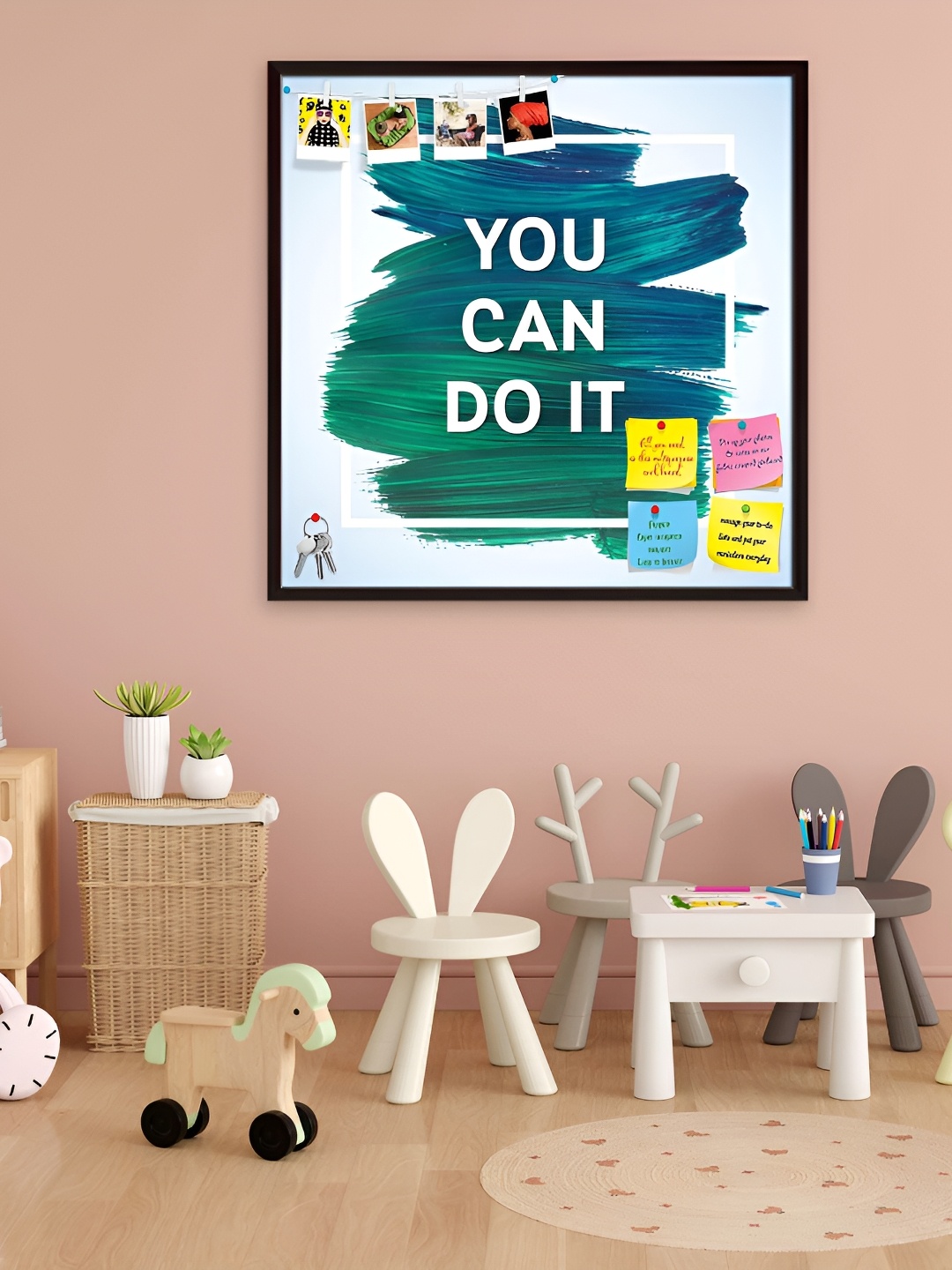ArtzFolio Green & White You Can Do It Printed Wooden Wall Hanging Decor
