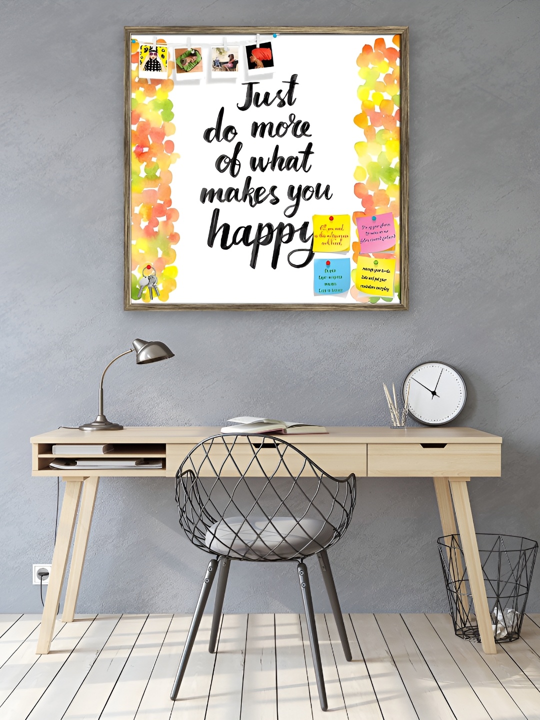 ArtzFolio Yellow & White Just Do More Of What Makes You Happy Wooden Wall Hanging Decor