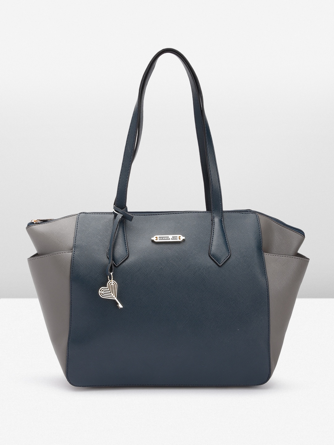 

The Label Life Colourblocked Structured Shoulder Bag, Navy blue