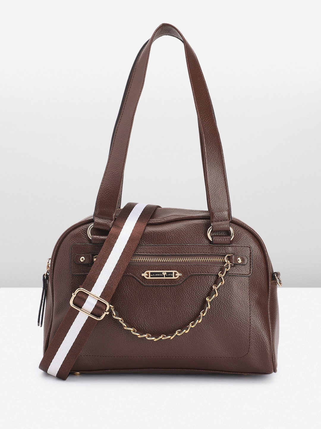 

The Label Life Structured Shoulder Bag, Brown