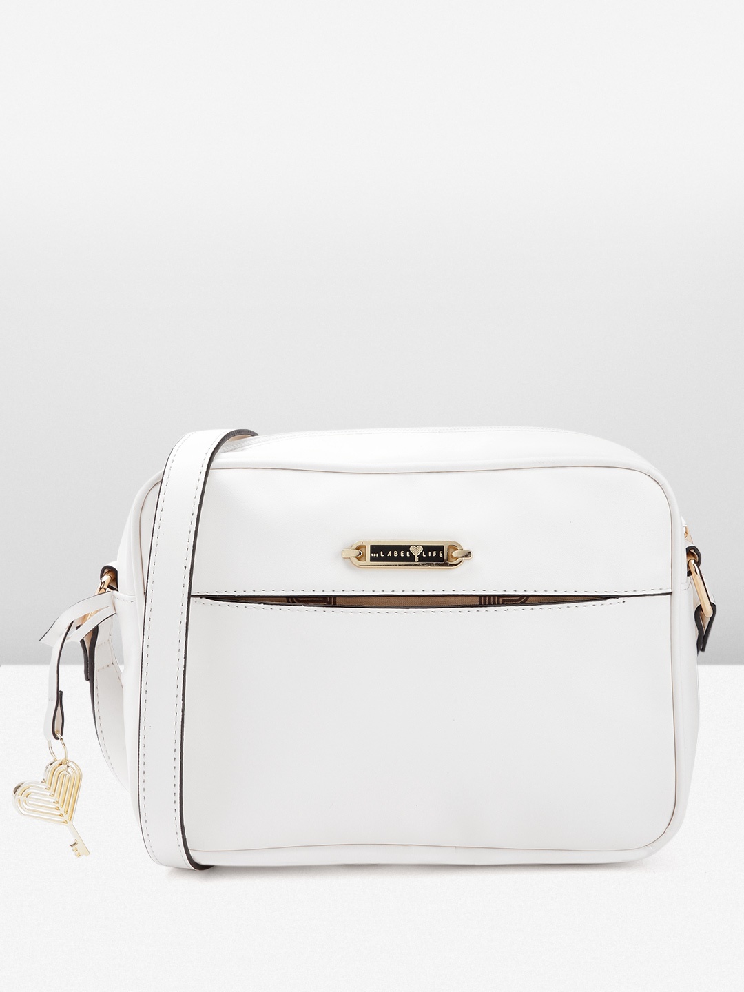 

The Label Life Structured Sling Bag with Quilted Detail, White