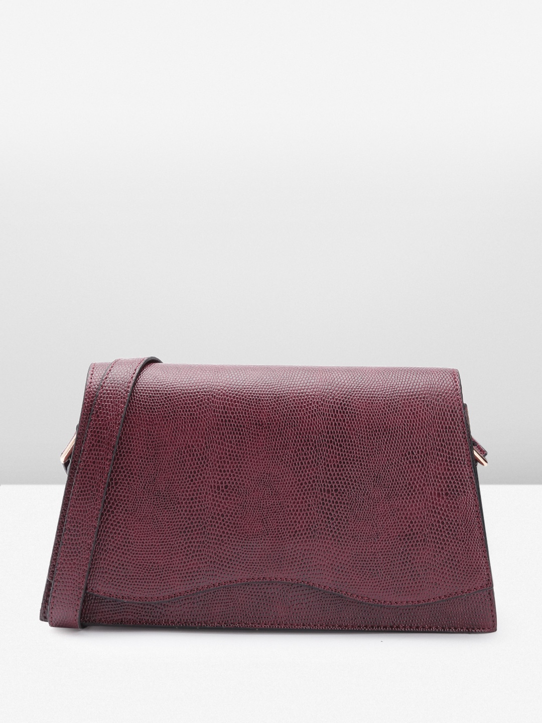 

The Label Life Snake Skin Textured Structured Sling Bag, Burgundy