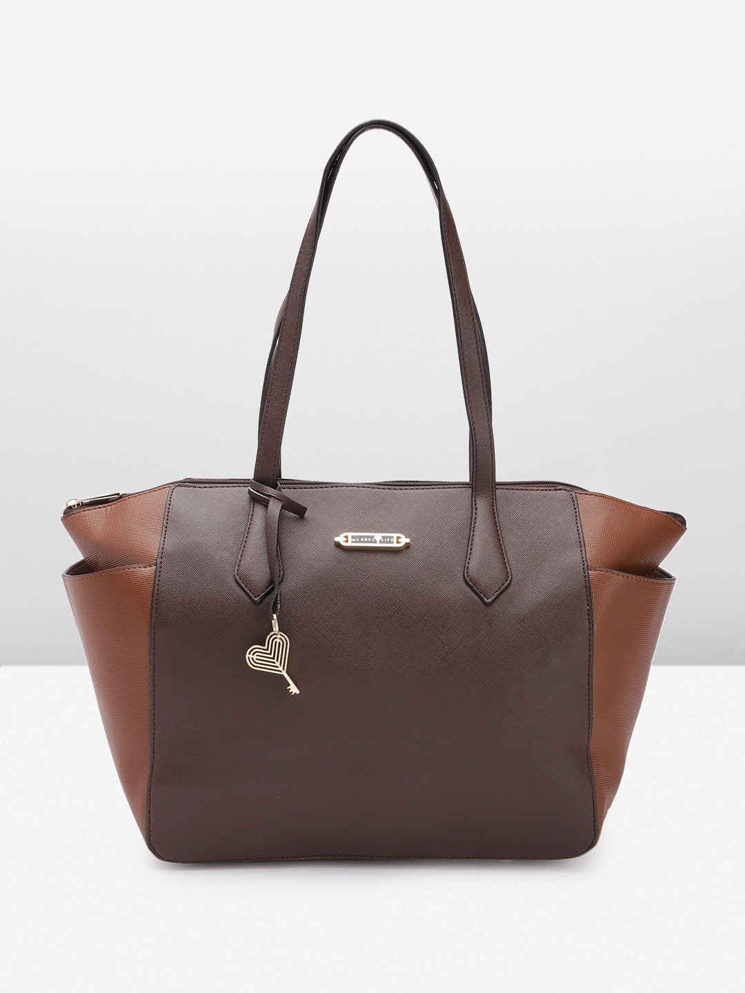 

The Label Life Colourblocked Structured Shoulder Bag, Brown